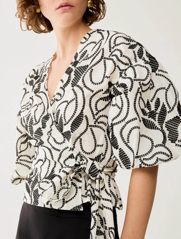 PennyBlack Blouse in Embroidered Muslin | Ivory