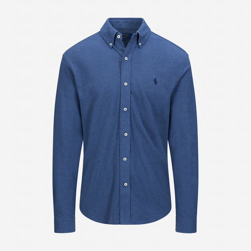 Ralph Lauren Casual Featherweight Mesh Shirt | Derby Blue