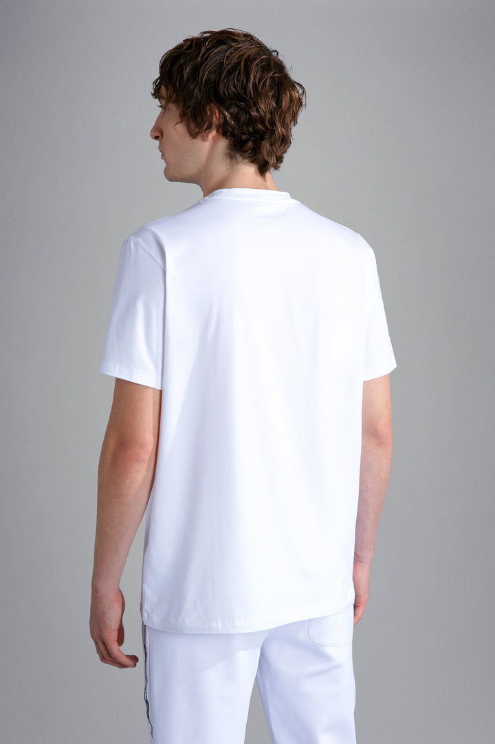 Paul & Shark Βαμβακερό T-shirt με Ανακλαστικό Καρχαρία | Λευκό