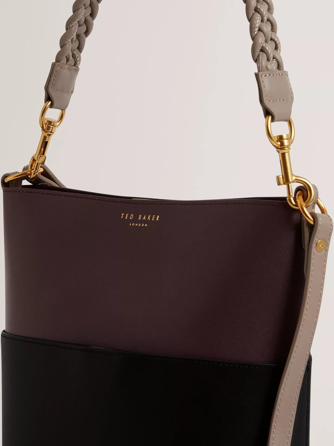 Ted Baker Wilna Woven Handle Colourblock Medium Bag  | Wine