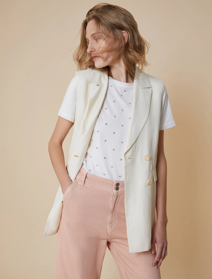 PennyBlack Viscose Waistcoat | Ivory