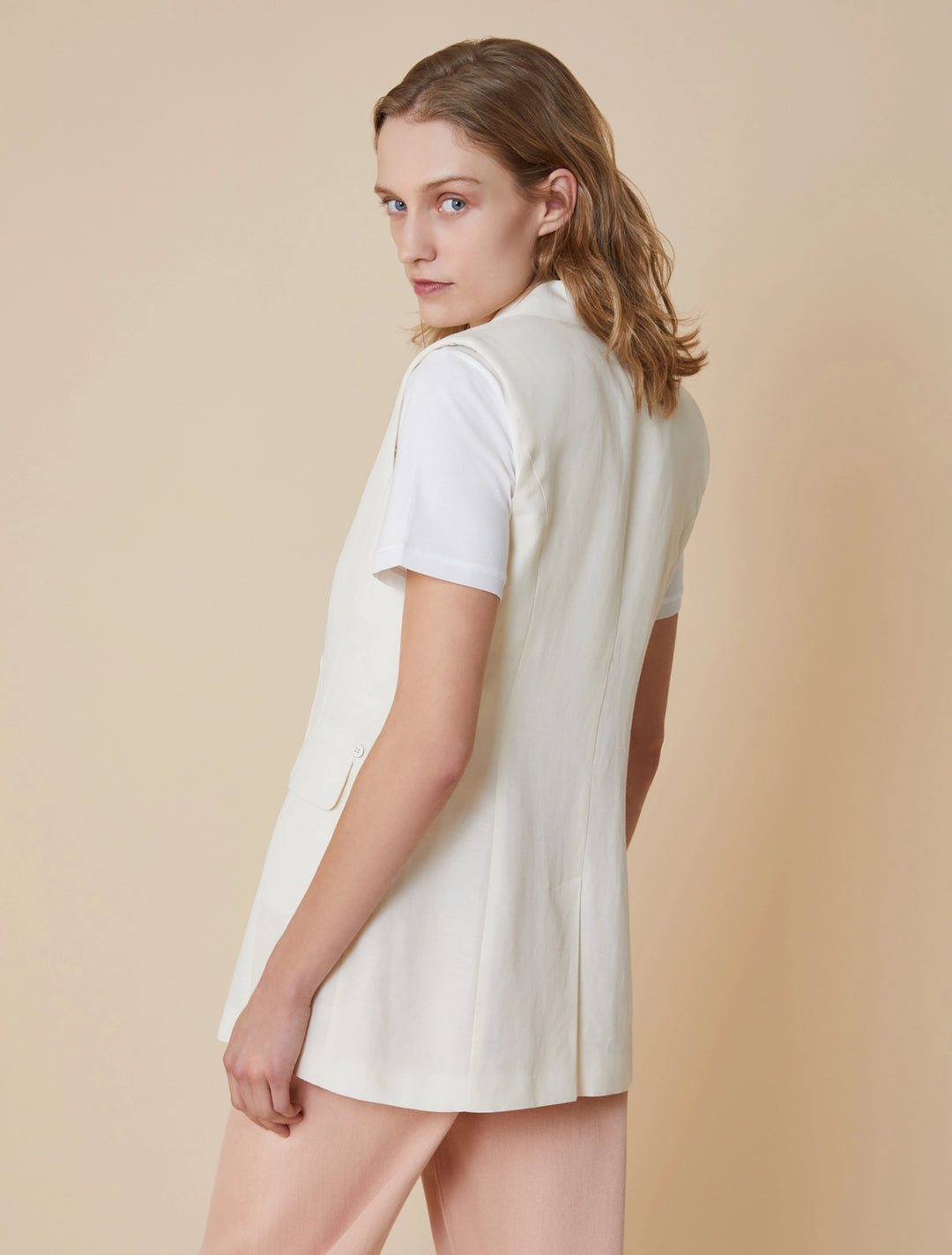 PennyBlack Viscose Waistcoat | Ivory