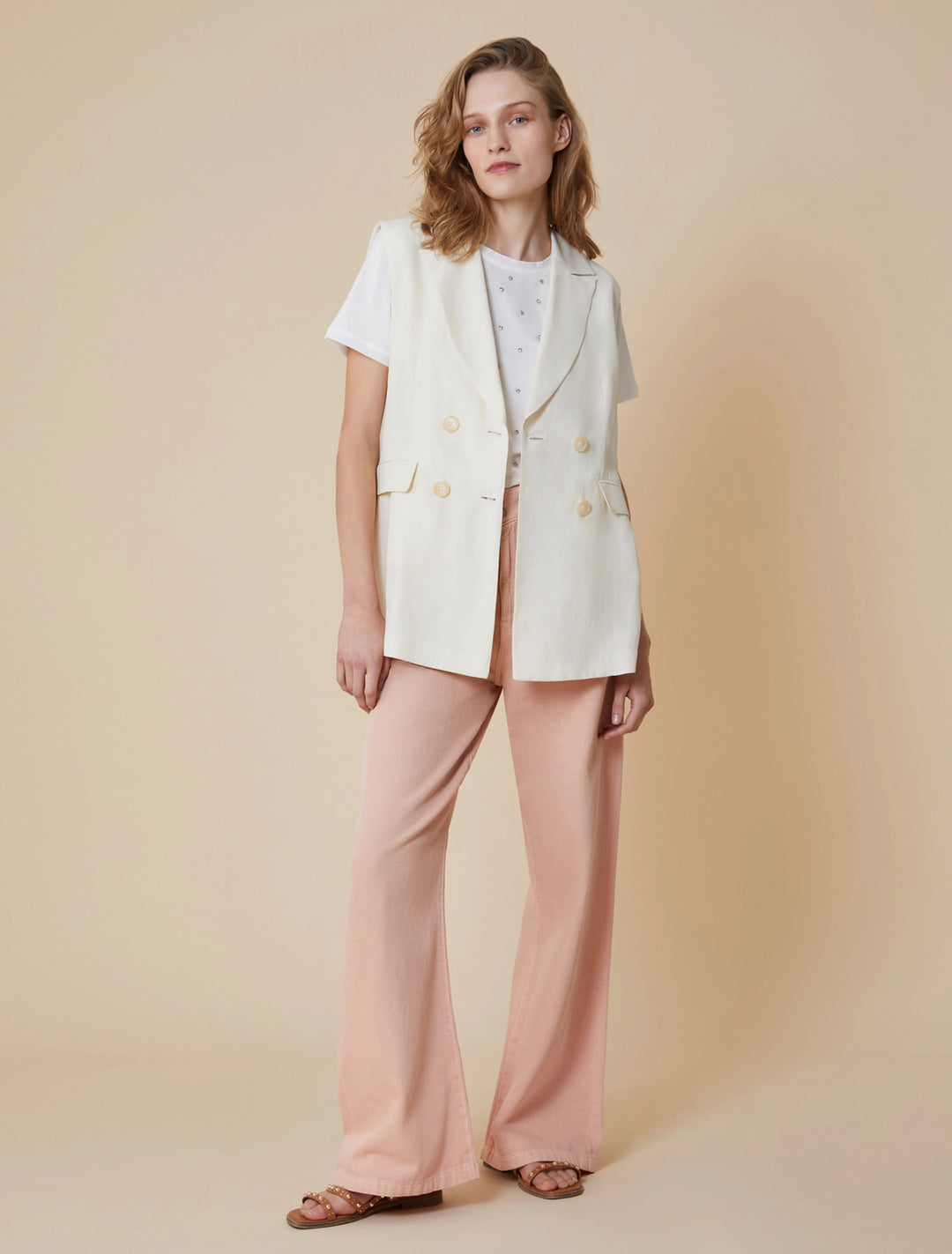 PennyBlack Viscose Waistcoat | Ivory
