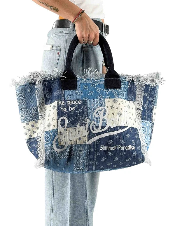 MC2 Saint Barth Vanity Cotton Canvas Tote Bag | Navy/Blue