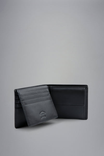 Paul & Shark Δερμάτινο Bi-Fold Πορτοφόλι με Τσέπη Νομισμάτων | Μαύρο