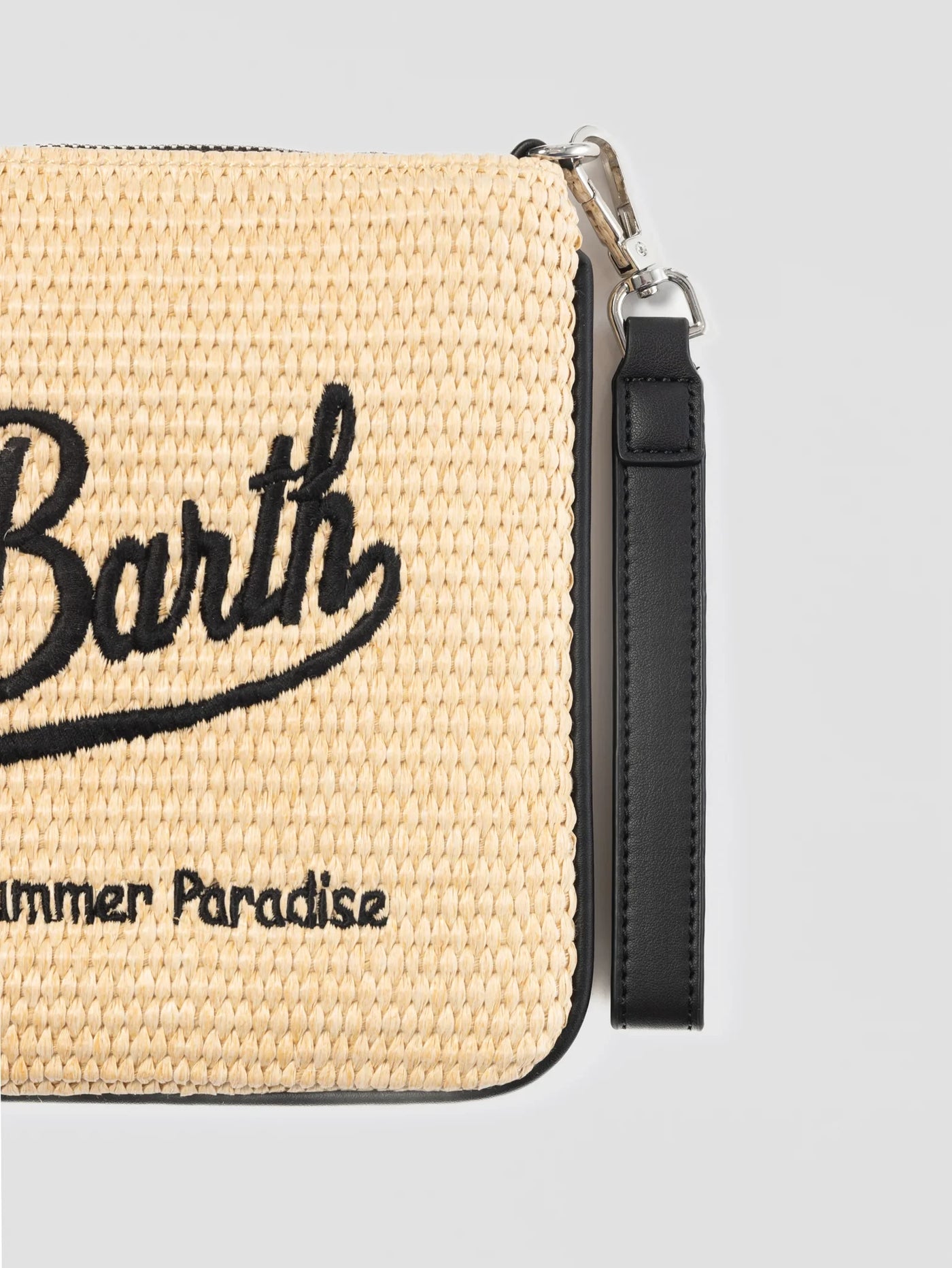 MC2 Saint Barth Parisienne Straw Effect Pouch Bag | Black