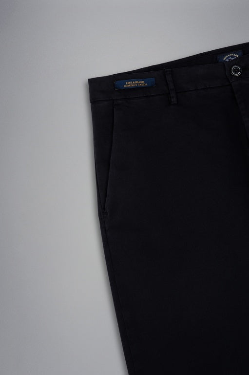 Paul & Shark Βαμβακερό Ελαστικό Σατέν Regular fit Παντελόνι | Μαύρο