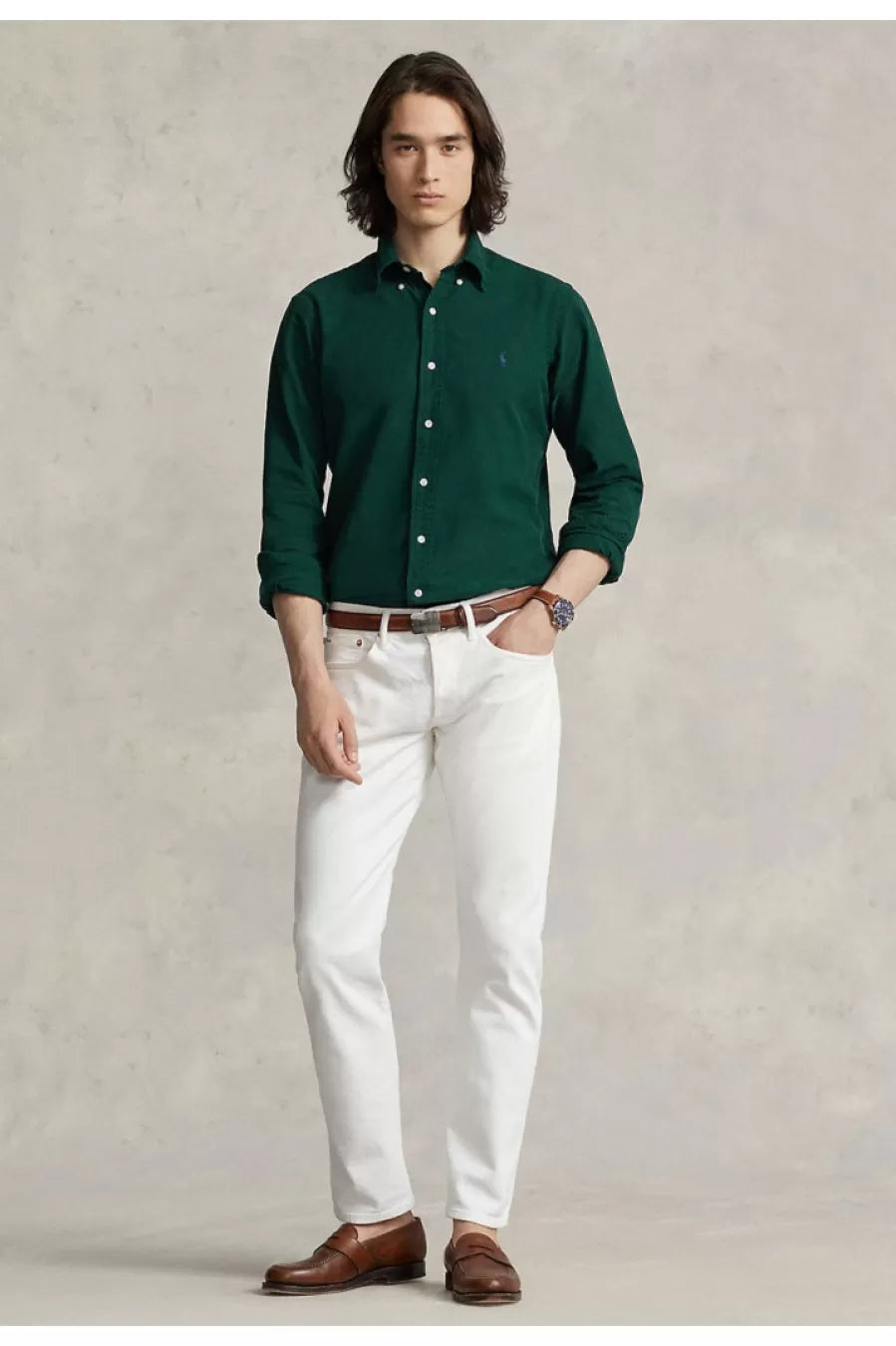 Ralph Lauren Custom Fit Garment-Dyed Oxford Shirt | Green