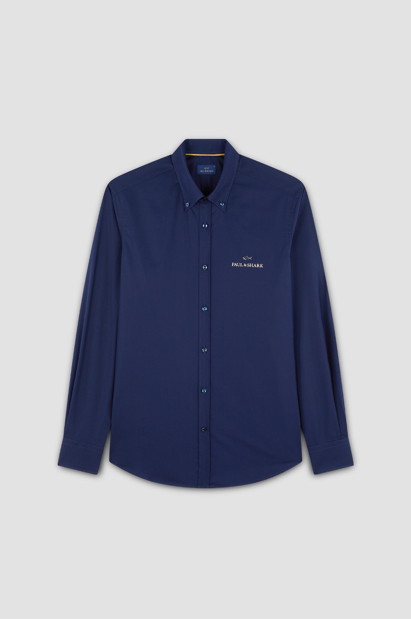 Paul & Shark Cotton Poplin Shirt with Reflective Printed Logo | Navy