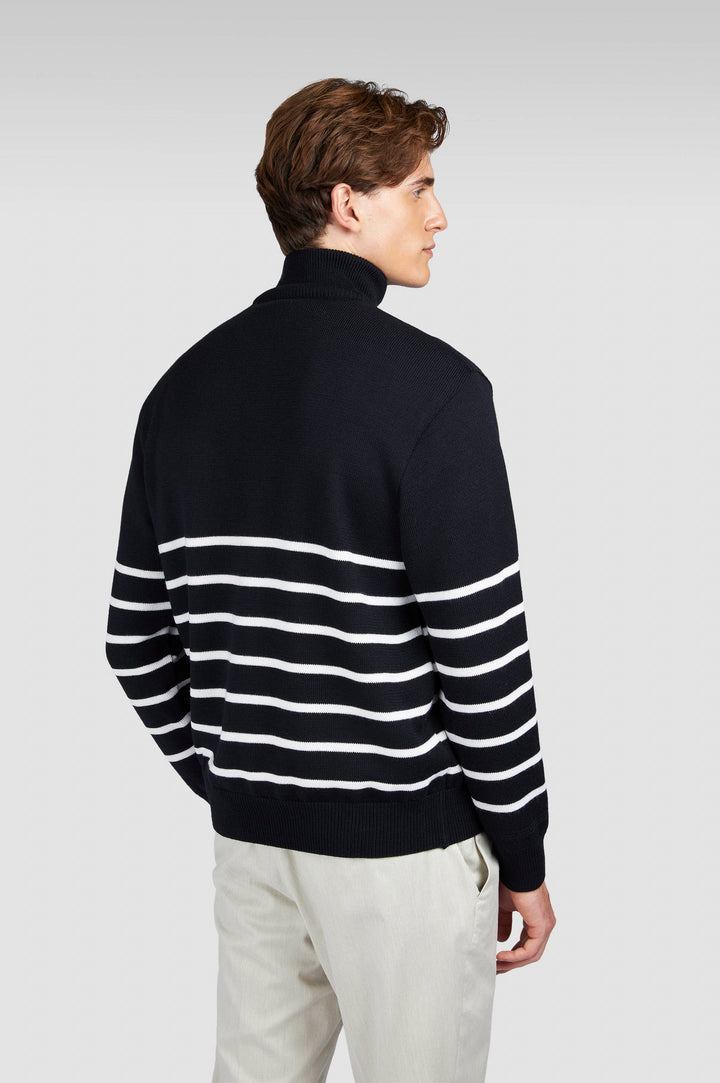 Paul &amp; Shark Tech Wool Half Zip Sweater | Navy/White