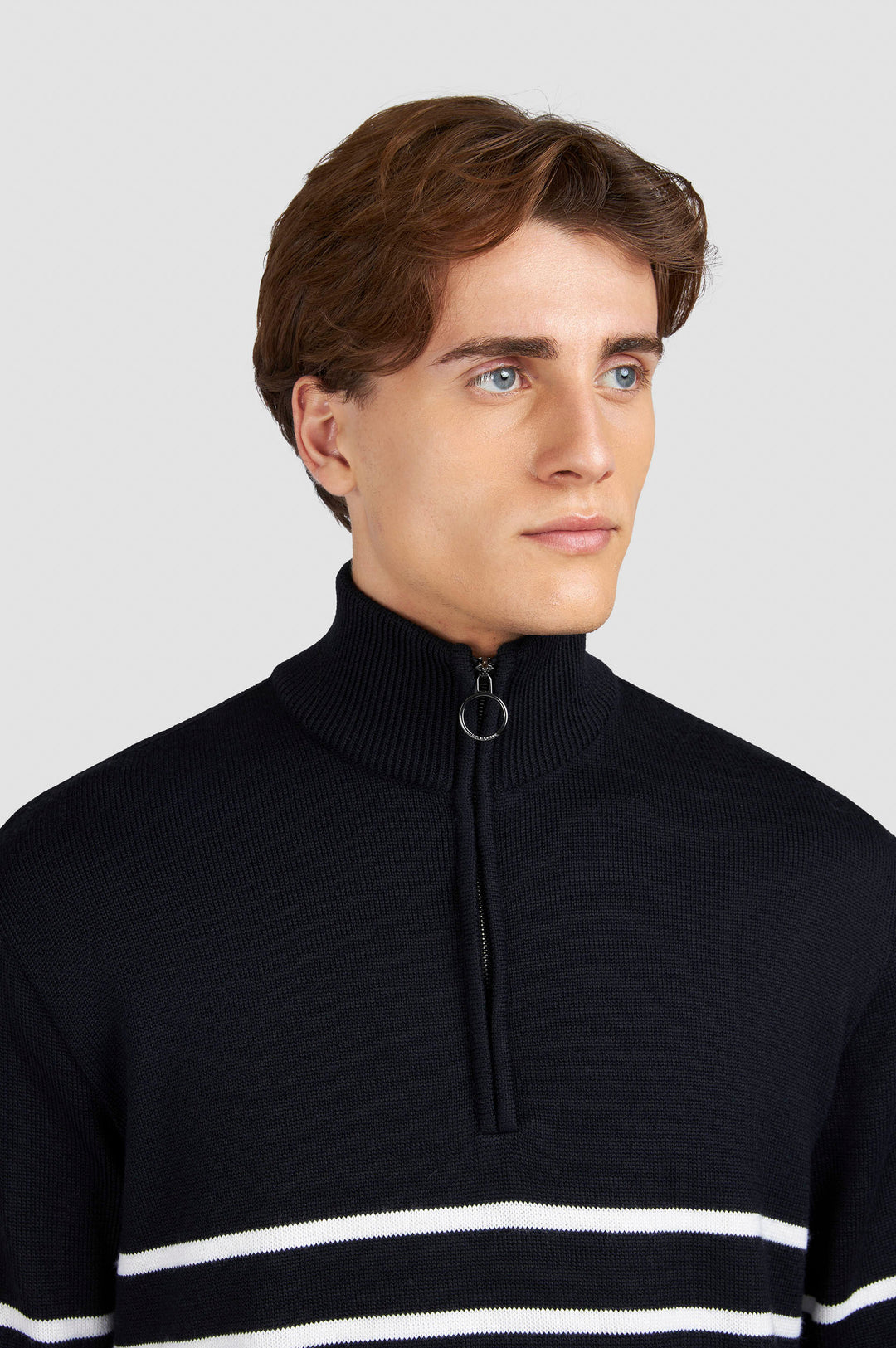 Paul &amp; Shark Tech Wool Half Zip Sweater | Navy/White