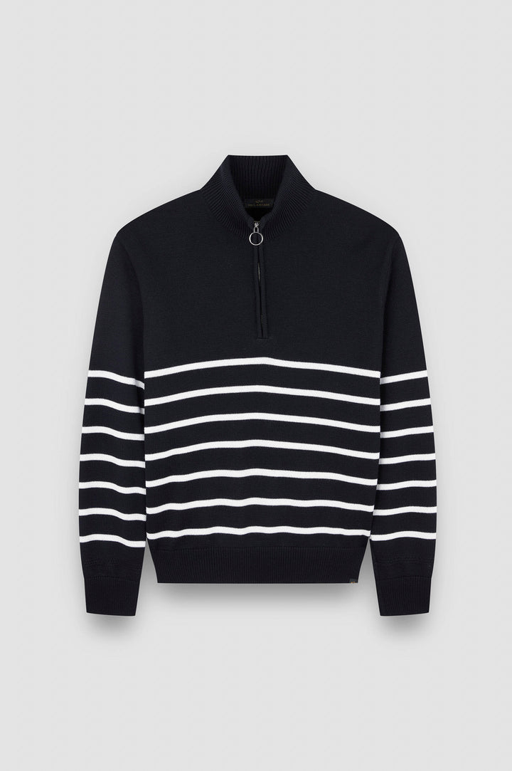 Paul &amp; Shark Tech Wool Half Zip Sweater | Navy/White