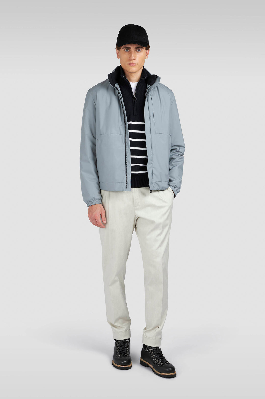 Paul &amp; Shark Tech Wool Half Zip Sweater | Navy/White