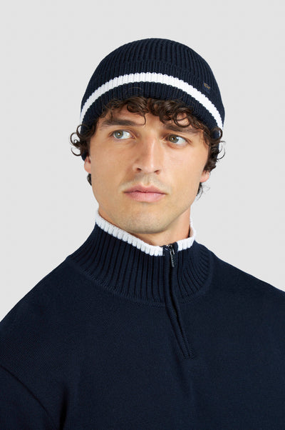 Paul & Shark Soft Cool Touch Wool Half Zip Sweater | Navy