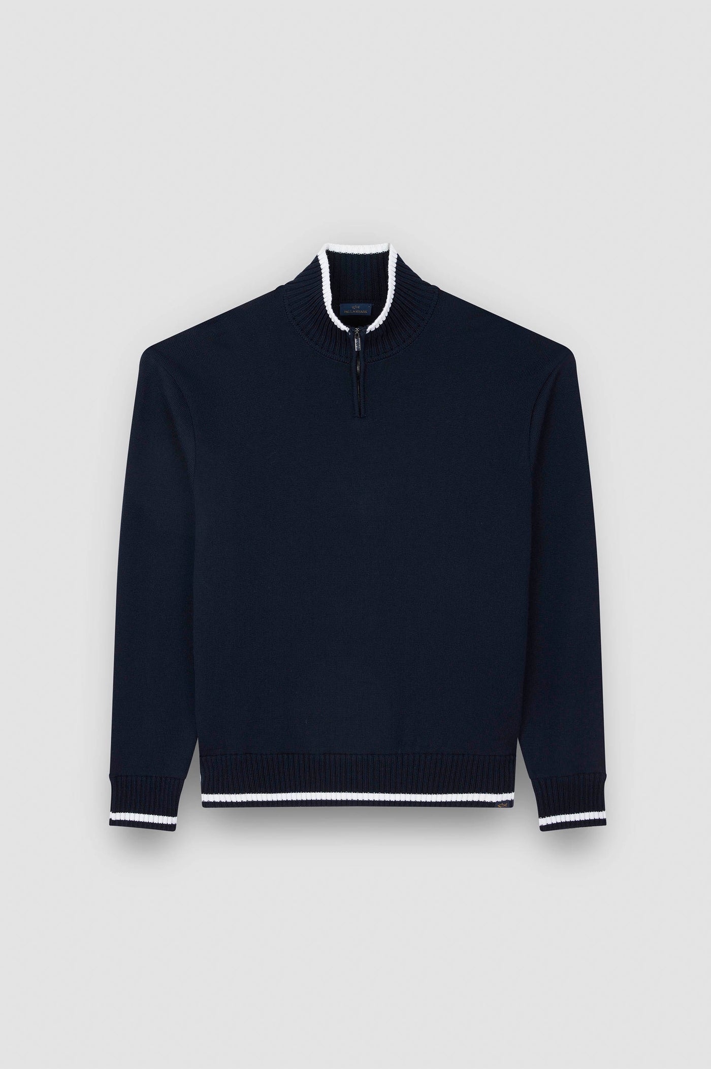 Paul & Shark Soft Cool Touch Wool Half Zip Sweater | Navy