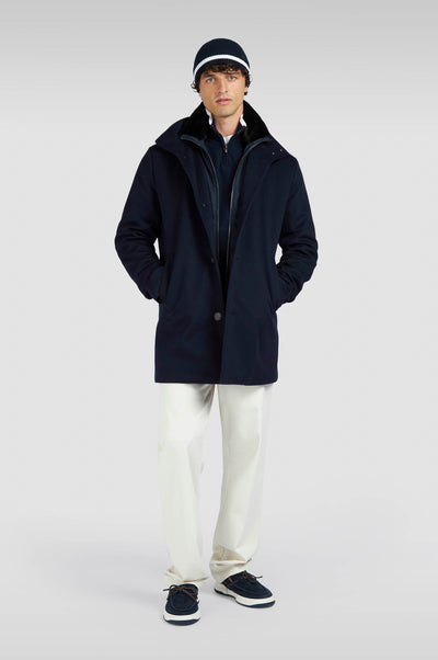 Paul & Shark Soft Cool Touch Wool Half Zip Sweater | Navy