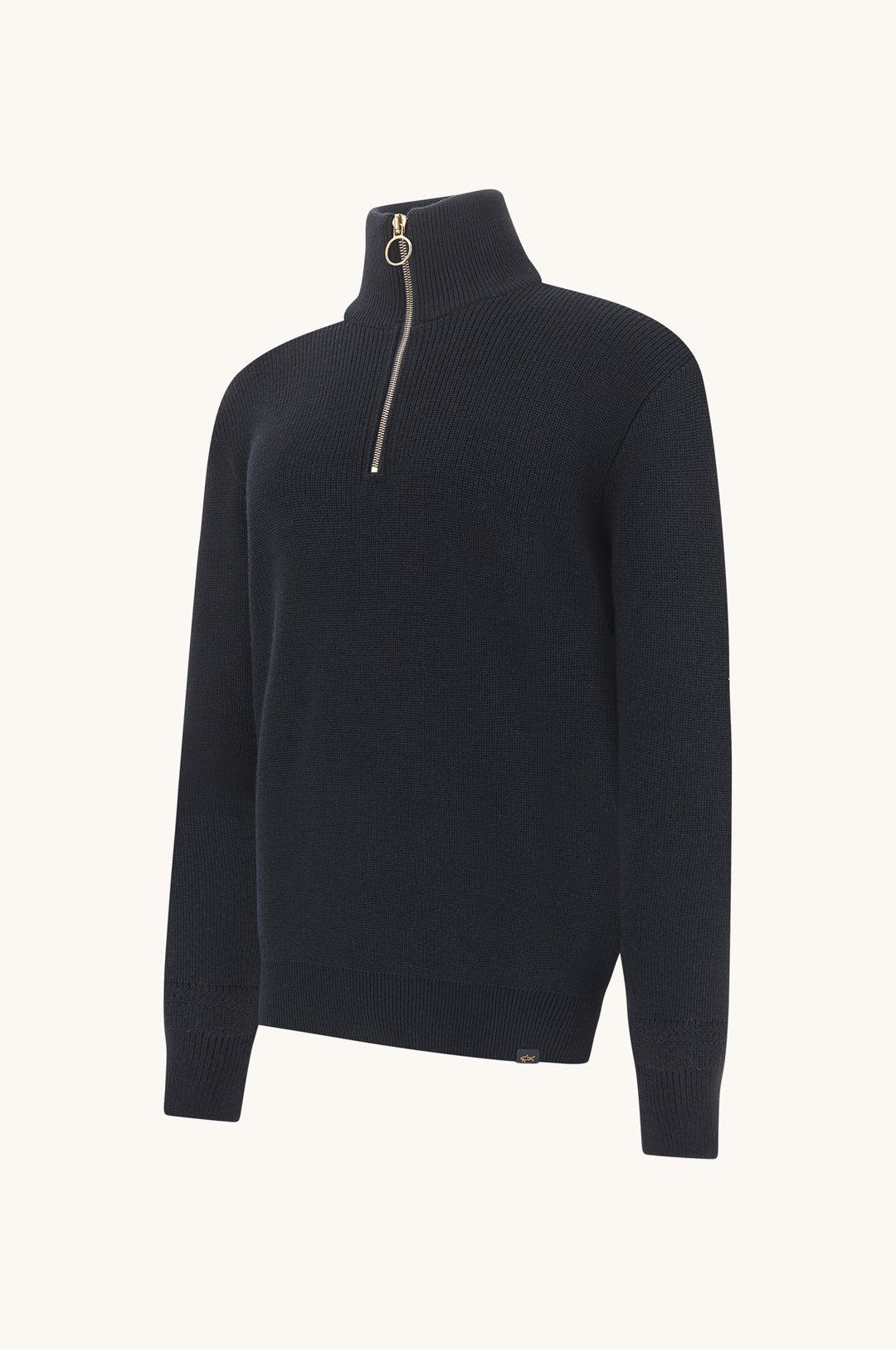 Paul &amp; Shark Tech Wool Half Zip Shark Tag Sweater | Navy