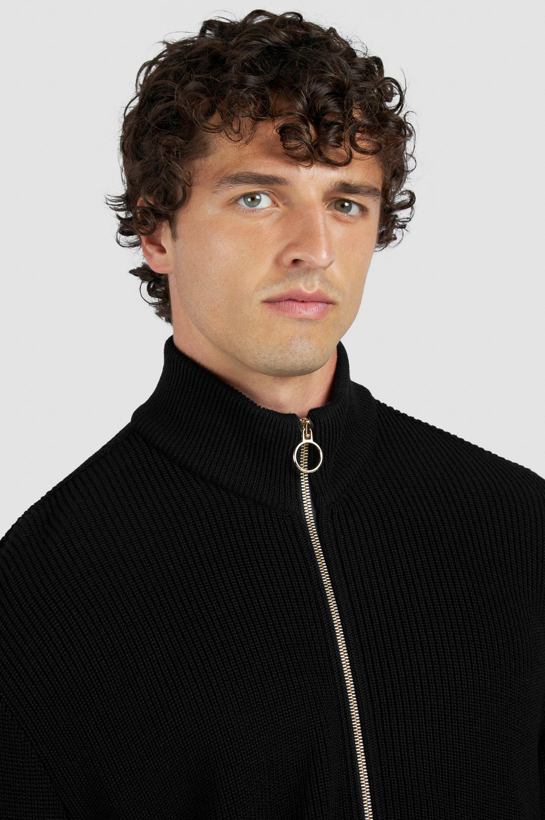 Paul &amp; Shark Zip-up Cardigan in Tech Wool | Black