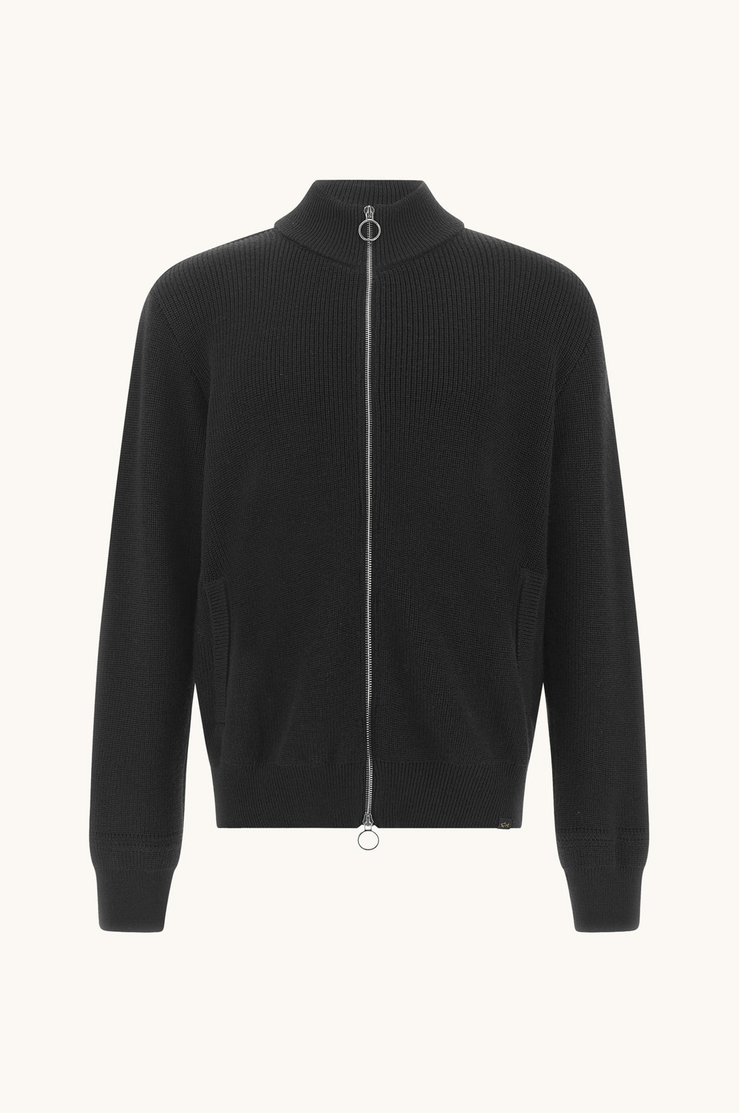 Paul &amp; Shark Zip-up Cardigan in Tech Wool | Black