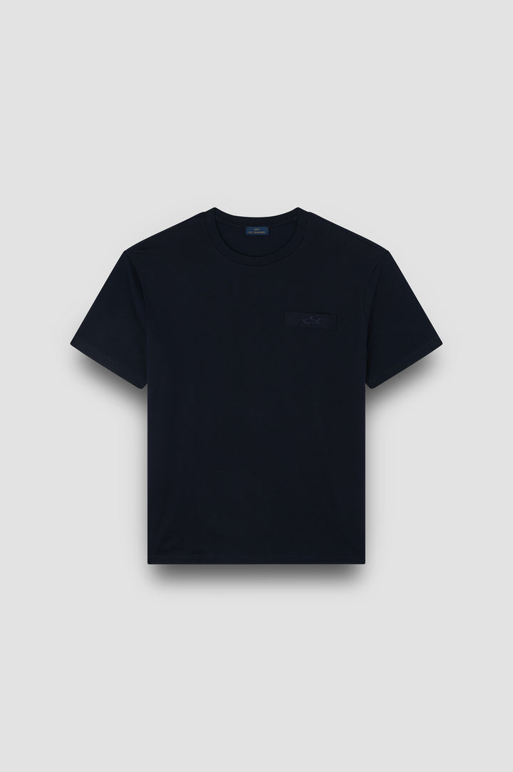 Paul & Shark Embroidered Shark Cotton Jersey T-shirt | Navy