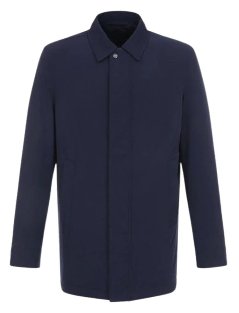 Paul & Shark Typhoon Re-4X4 Stretch Carcoat with Shirt Collar | Navy