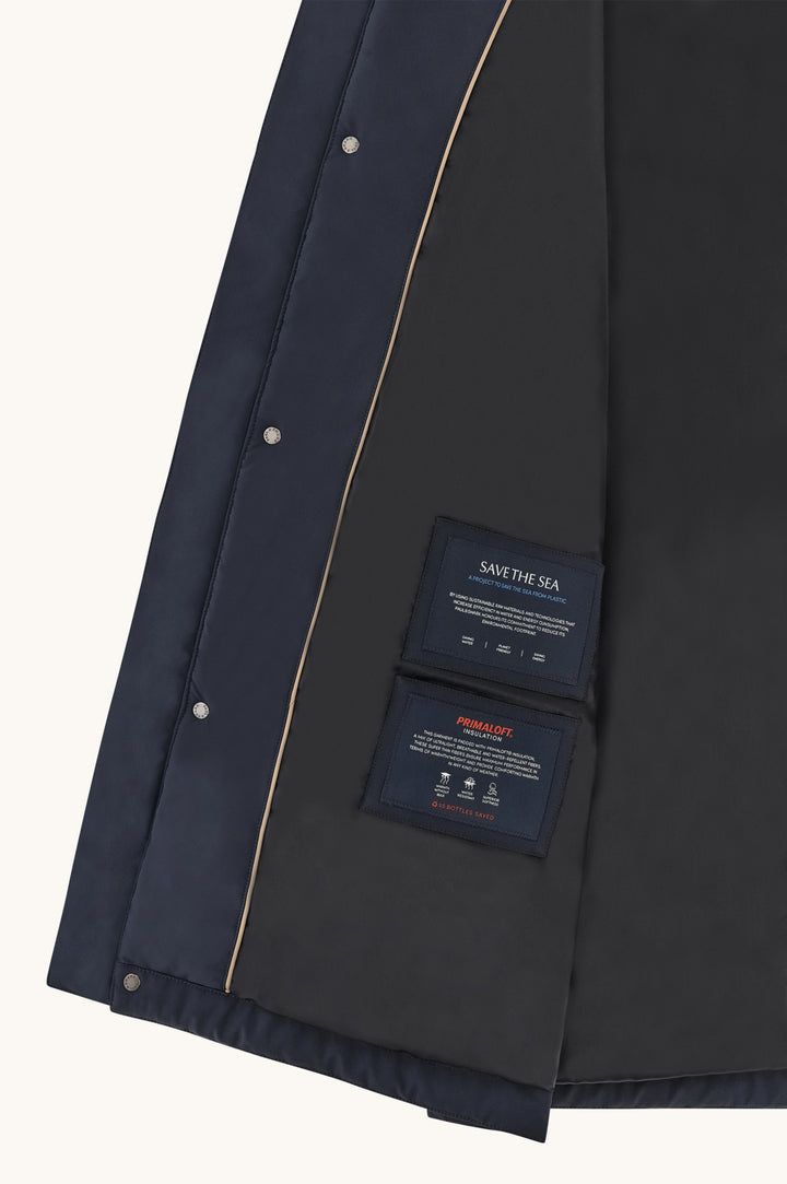 Paul &amp; Shark Typhoon RE 4X4 Stretch Carcoat with Suede Details | Navy