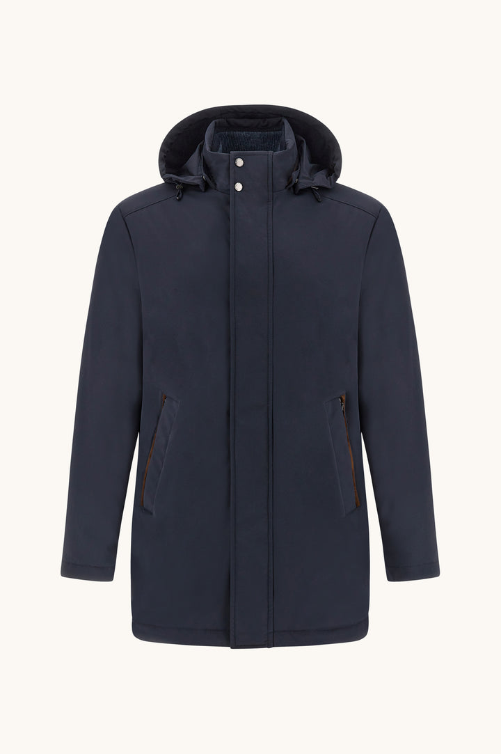 Paul &amp; Shark Typhoon RE 4X4 Stretch Carcoat with Suede Details | Navy