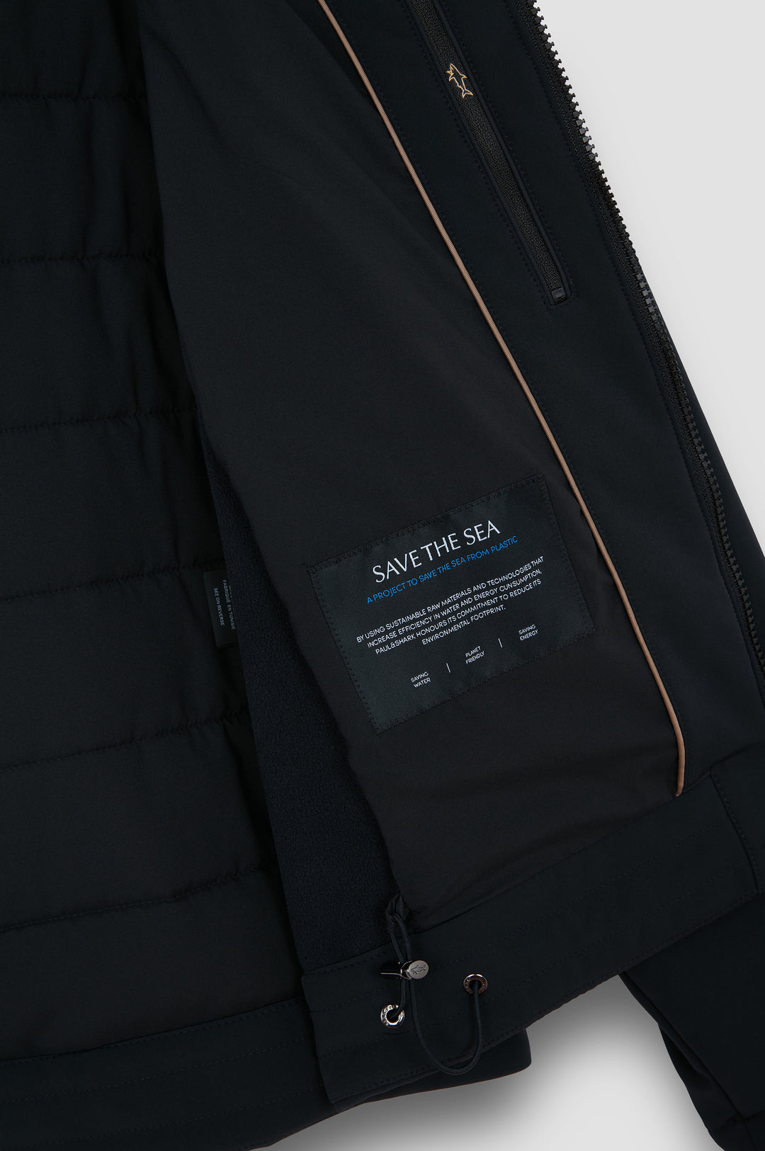Paul & Shark Re-shark shell Hybrid Jacket with Moon Badge | Black