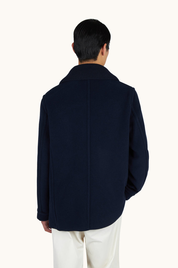 Paul &amp; Shark True Peacoat in Wool and Cashmere | Navy