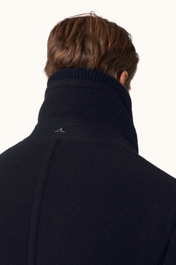 Paul &amp; Shark True Peacoat in Wool and Cashmere | Navy