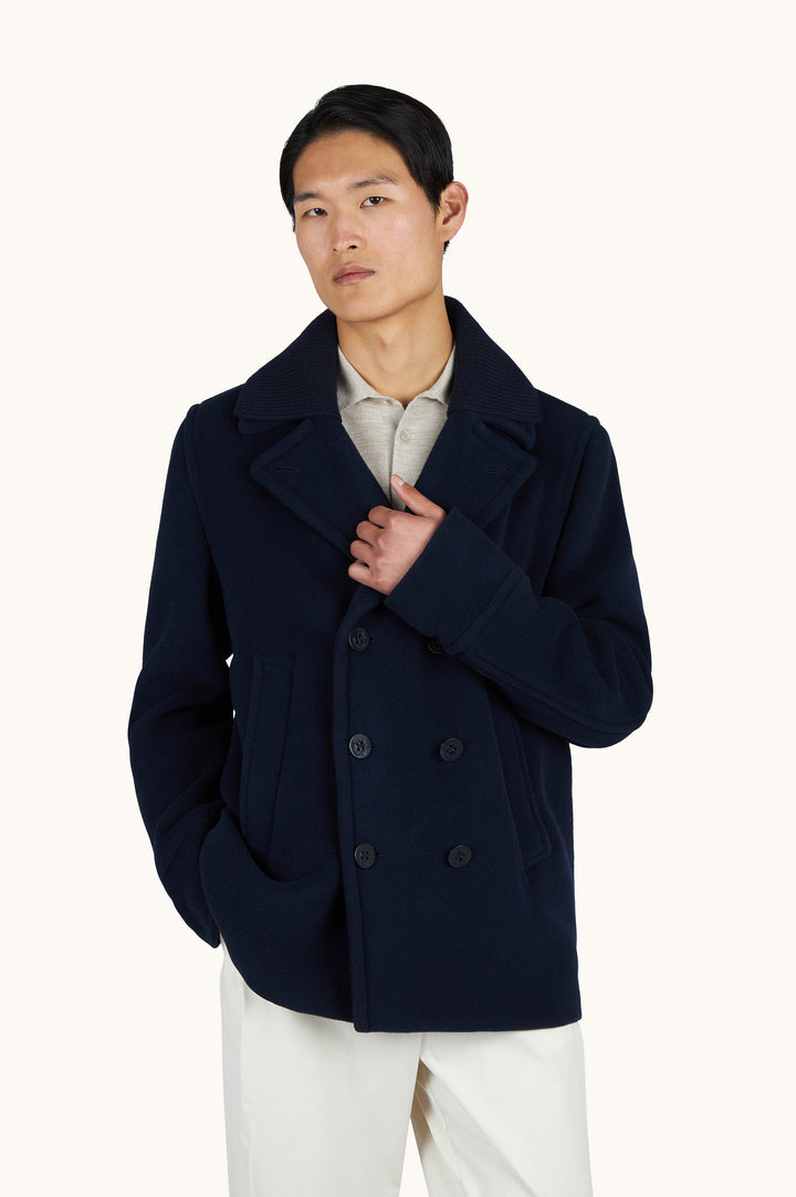Paul &amp; Shark True Peacoat in Wool and Cashmere | Navy