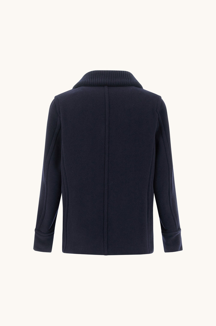 Paul &amp; Shark True Peacoat in Wool and Cashmere | Navy