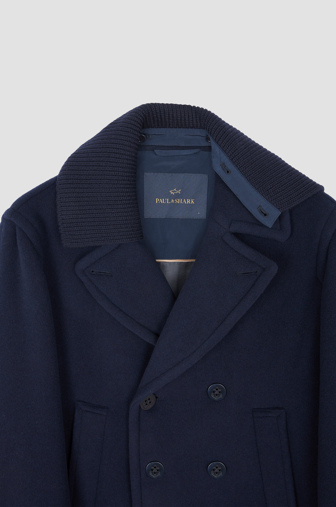 Paul &amp; Shark True Peacoat in Wool and Cashmere | Navy