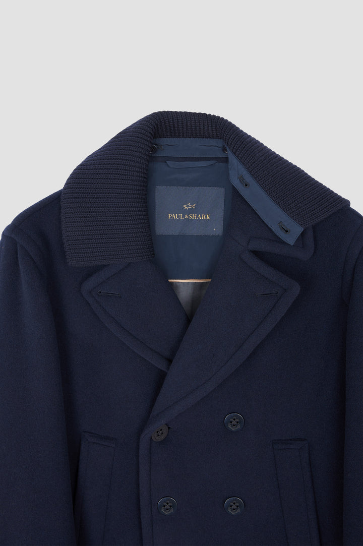 Paul &amp; Shark True Peacoat in Wool and Cashmere | Navy