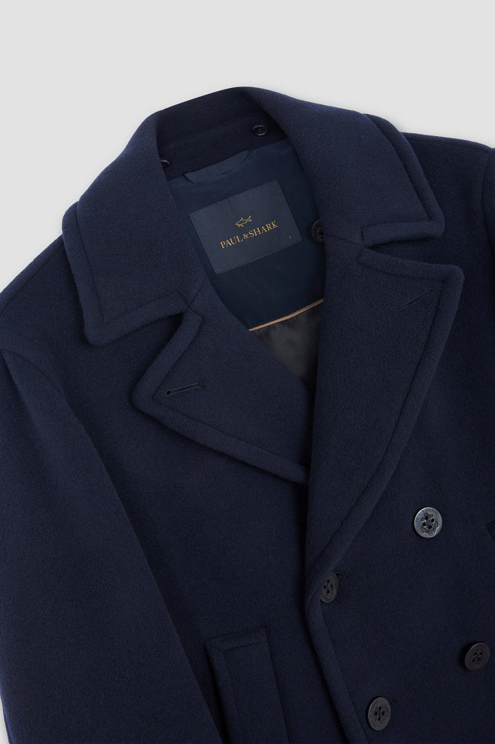 Paul &amp; Shark True Peacoat in Wool and Cashmere | Navy