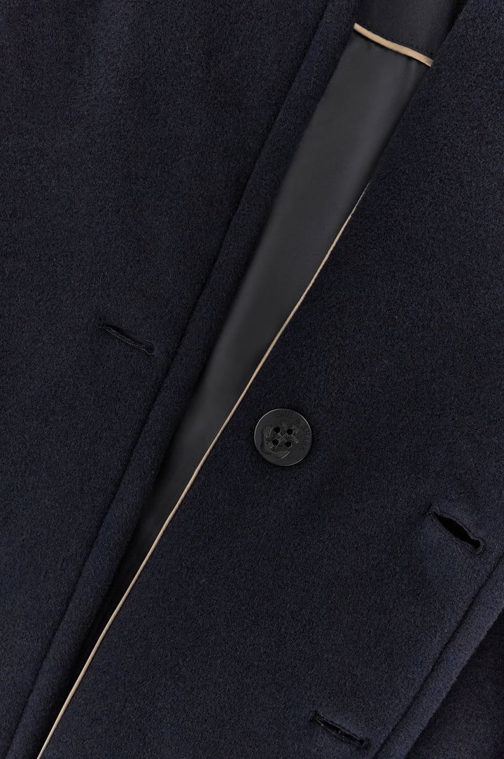 Paul &amp; Shark True Peacoat in Wool and Cashmere | Navy