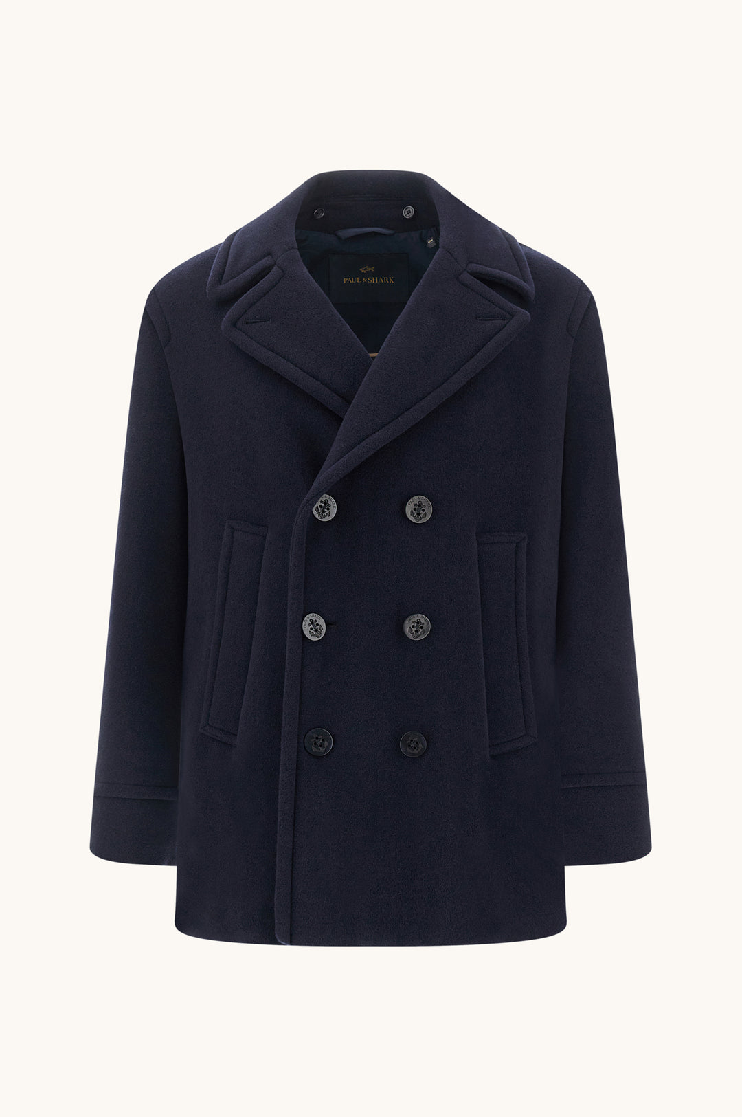 Paul &amp; Shark True Peacoat in Wool and Cashmere | Navy
