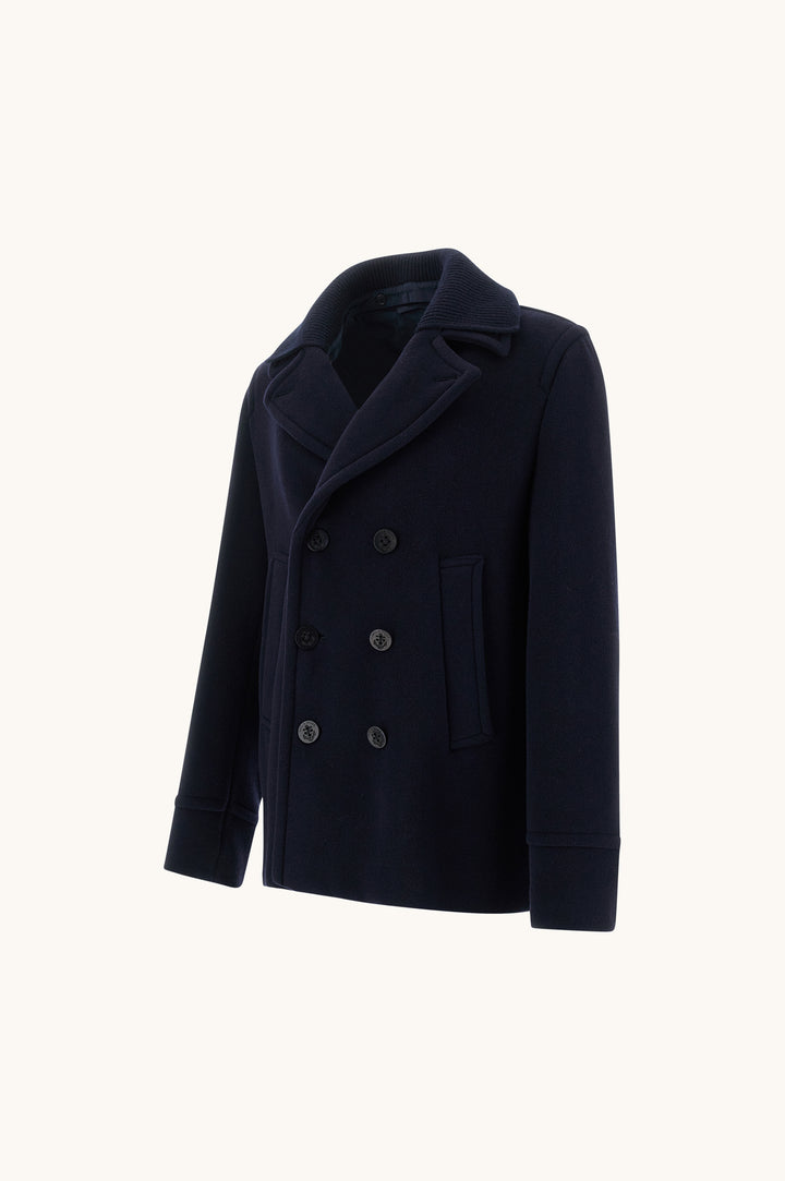 Paul &amp; Shark True Peacoat in Wool and Cashmere | Navy