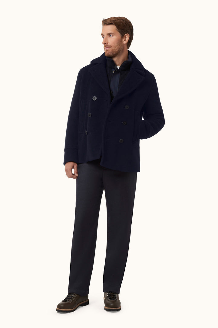 Paul &amp; Shark True Peacoat in Wool and Cashmere | Navy