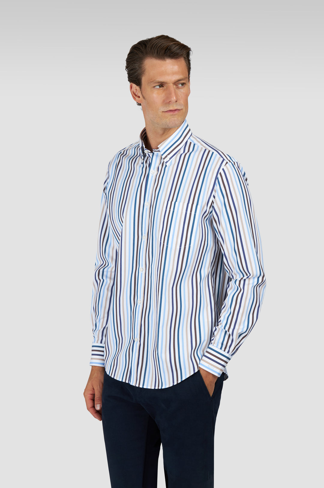 Paul & Shark Soft Touch Cotton Poplin Striped Shirt | Multicolor