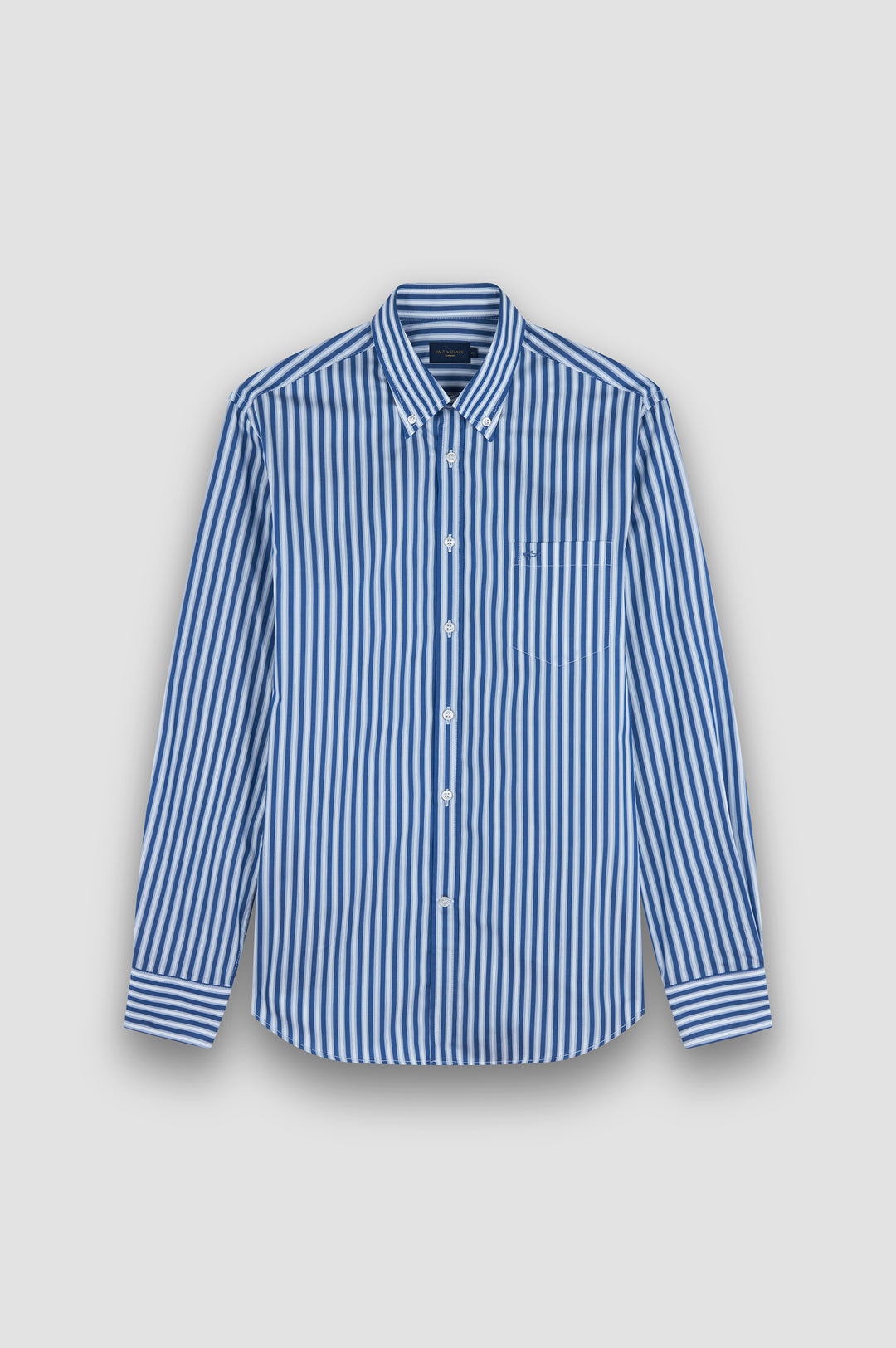 Paul & Shark Supima® Cotton Shirt with Shark Embroidery on Pocket | Blue/White