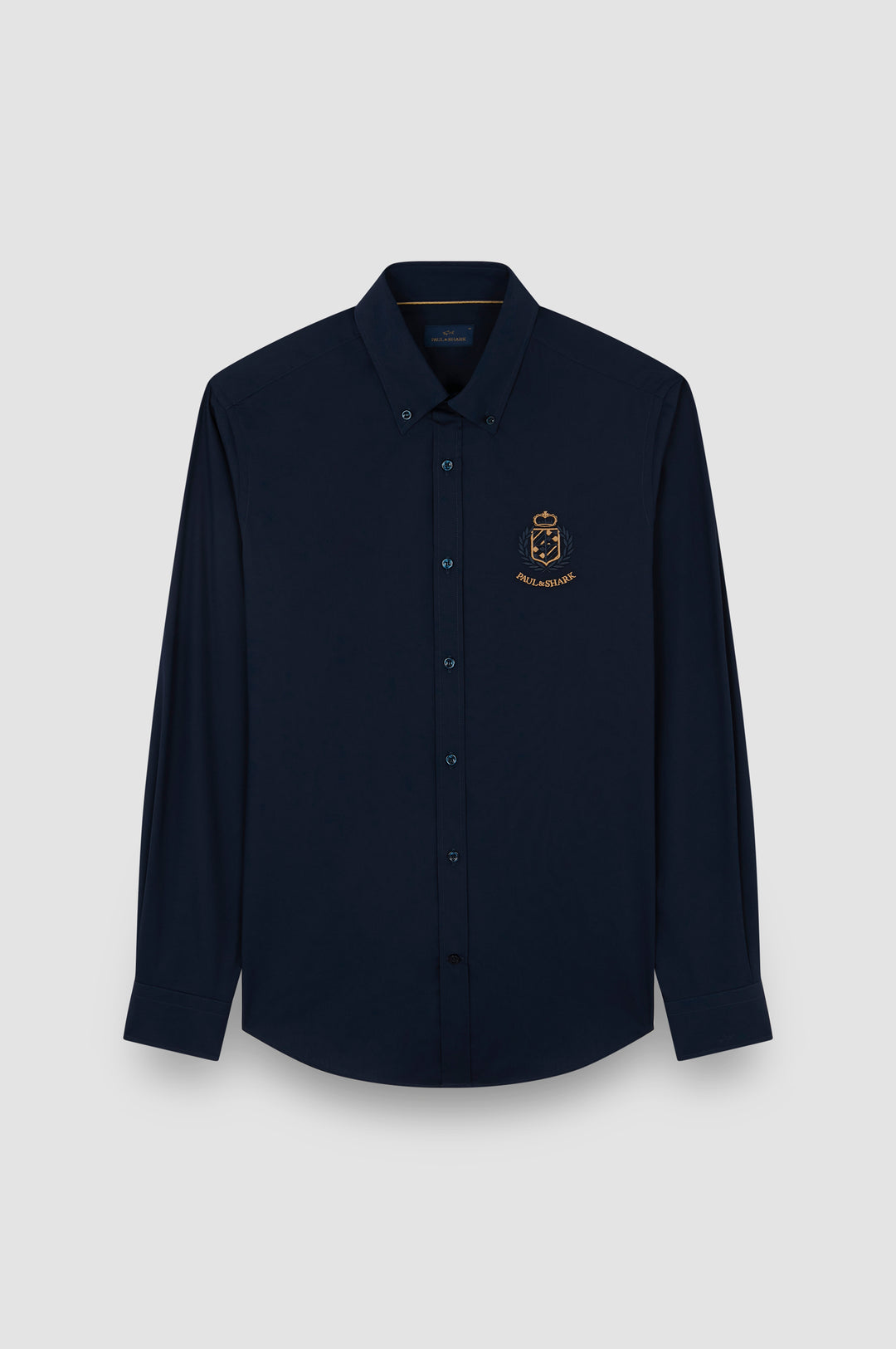 Paul & Shark Cotton Poplin Shirt with Heraldic Embrodery | Navy