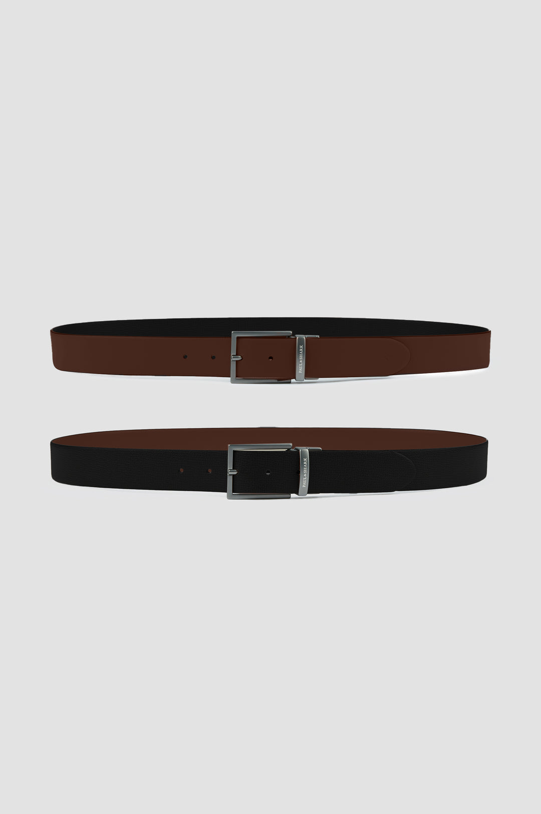 Paul &amp; Shark Smooth Grained Leather Reversible Belt | Black/Brown