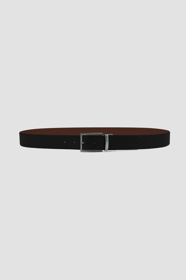 Paul &amp; Shark Smooth Grained Leather Reversible Belt | Black/Brown