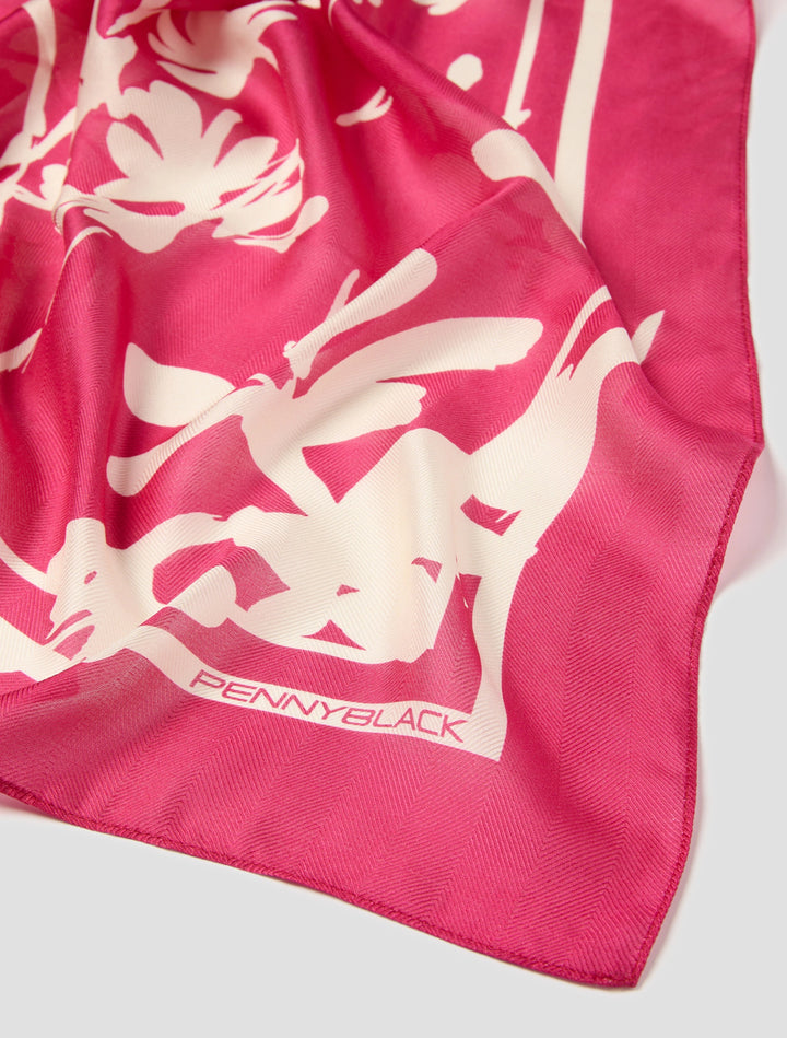 PennyBlack Jacquard Silk Stole | Fuchsia