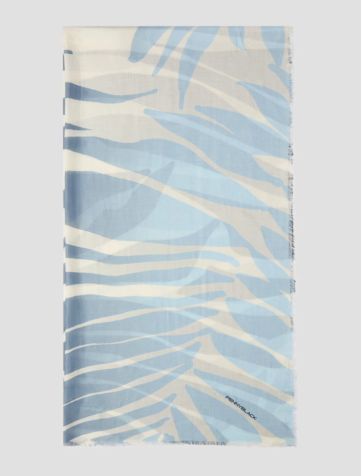 PennyBlack Printed Modal Stole | Blue Palms
