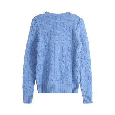 Ralph Lauren Cable Wool-Cashmere Crewneck Jumper | Litchfield Blue