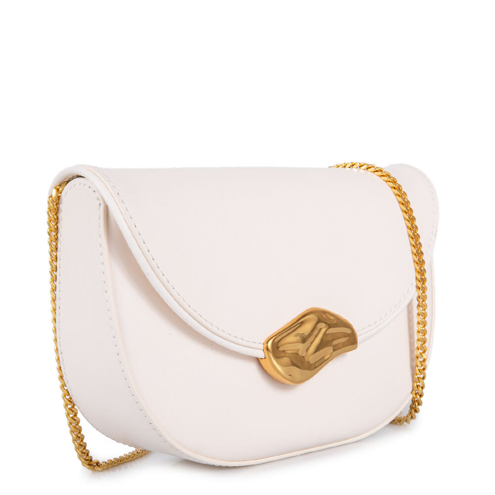 Ted Baker Leather Statement Hardware Clutch Bag | Ivory