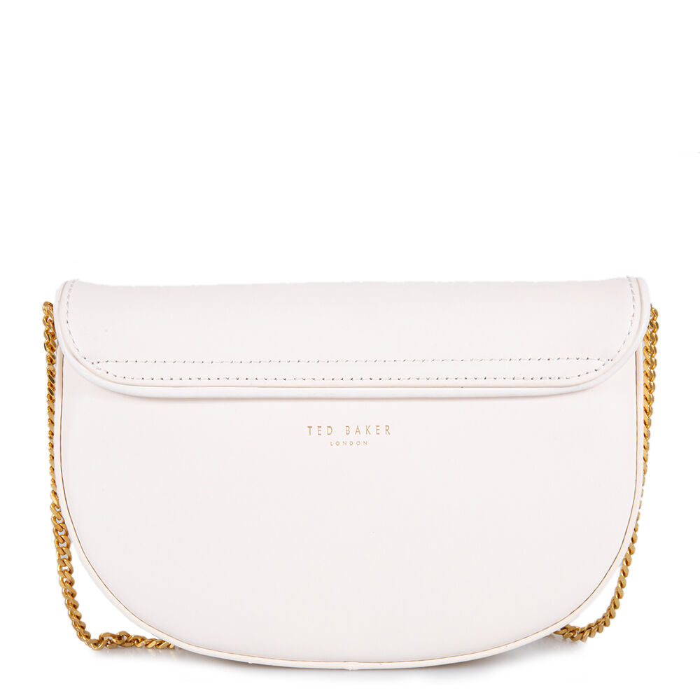 Ted Baker Leather Statement Hardware Clutch Bag | Ivory