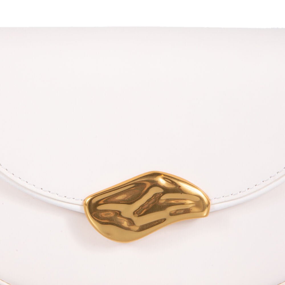 Ted Baker Leather Statement Hardware Clutch Bag | Ivory